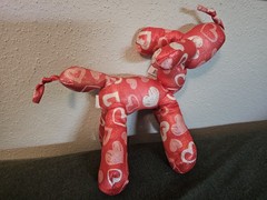 Standing Puppy Plush Balloon (Red & Pink) 12″ Stuffed Valentines Days Hearts