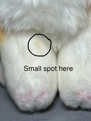 Russ Berrie Yomiko Orange Tabby Cat 8” Sitting Position Small Spot On Leg.