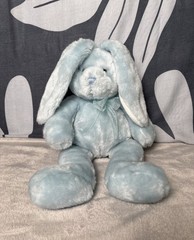 Kids of America Plush Blue Bunny Lop Eared Rabbit Bow 2008 Easter Toy Lovey 17″