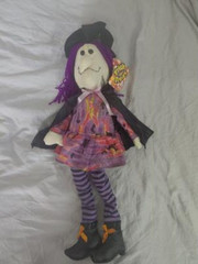 Vintage Sugar Loaf Autumn Fall Halloween Plush Witch 26″