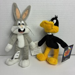 1999 WB Looney Tunes Bugs Bunny & Daffy Duck Mini Bean Bag Plush Figure NEW NWT