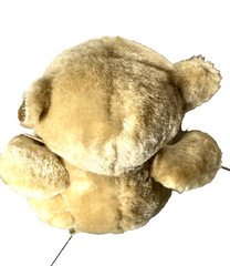 Vtg NOS McCrory Teddy Bear Plush w/ Bow Tie Corduroy Foot Pads Happy Child Toys