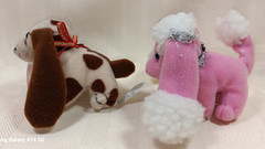 5 CAP/BLIP TOYS TINY TAG-LONGS 1 PINK 3 SPOTTED DOGS & RED PARROT – 1995-2009