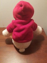 2003 Dept 56 BELLA Plush Stuffed White Teddy Bear Polar With Pin Hoodie 2003 9″