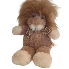 Animal Adventure Lion Plush Stuffed Animal toy leopard bow ribbon 2005 brown tan