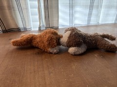 Amazimals Magnetic Kissing Puppies Plush Set Tan Brown Dog