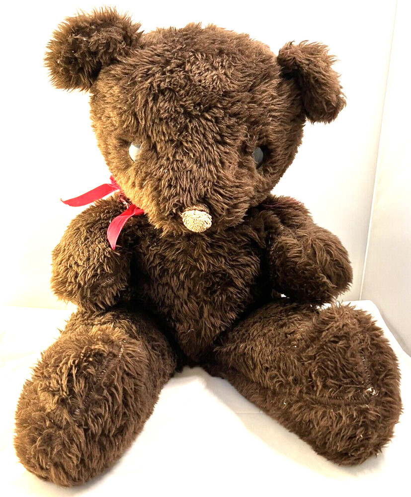 VINTAGE Parisi Creations Brown Teddy Bear 23 inches Rare Cellulose Fiber Filling