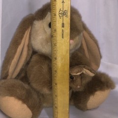 Brown Rabbit Holding Baby Bunny Plush Stuffed Lop Ears Easter Mother’s Day/173p