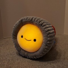 Rare FAO Schwarz Glow Brights Plush Flashlight Smiley Face New