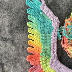 OOAK Handmade Pegasus Plush Rainbow Wings Fantasy Unicorn Art Doll Gift