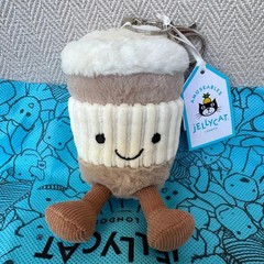 Jellycat Amuseables Coffee To Go Plush Bag Charm Keychain NWT Dust Bag 2026
