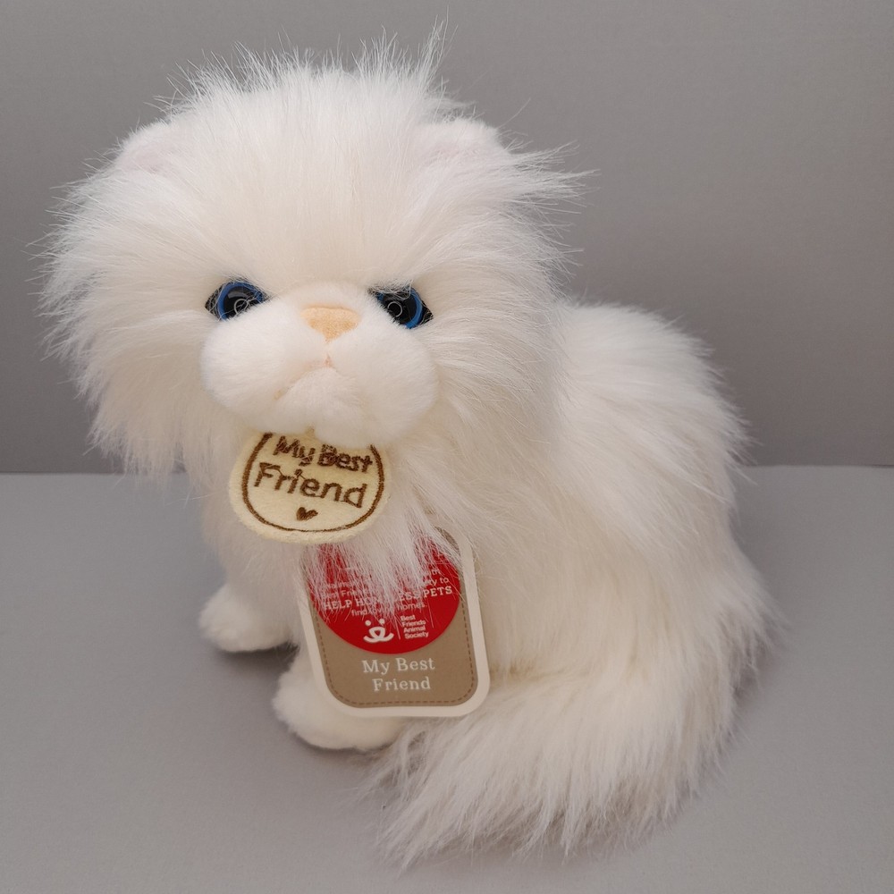 Hallmark My Best Friend Cat Plush 8” White Fluffy Kitten Stuffed Animal Toy NWT