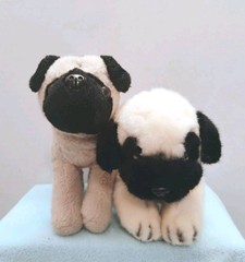 Pair of Pugs Douglas Cuddle Toys & Russ Plush Dogs Stuffed Animals 7″