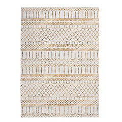 Belle Faux Rabbit Ivory & Gold 5X7 Area Rug