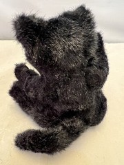 Halloween Plush Black cat green eyes orange spider sweater Jointed HTF Kolden