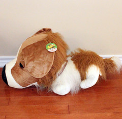 tag attached Snubbies Snuggables 33” across plush toy puppy dog Manley Toy Quest