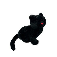 Caltoy Black Cat Plush Stuffed Animal Toy Sparkles Red Nose 13″ Acrylic Eyes