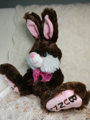 Vtg DANN DEE Collectr’s Choice Pink Brown 16″ CHOCOLATE BUNNY Easter Plush 2018