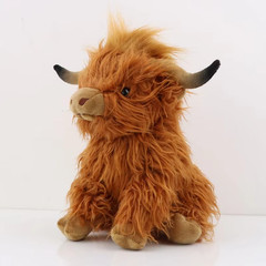 Highland Cattlle Plush Cow Stuffed Animal Bull Realistic Soft Cuddly Farm Toy
