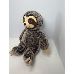 Plushology Sloth Stuffed Animal Grey Black Shaggy Faux Fur Weighted 2020 Plush