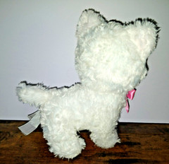 HTF tto Fiesta retro style fluffy white kitty cat plush Valentines 8″ kitten