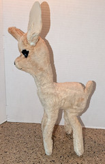 Vtg 1950’s Plush Fawn Deer doe eyes Reindeer stuffed mohair animal 17.5″ T (C1)