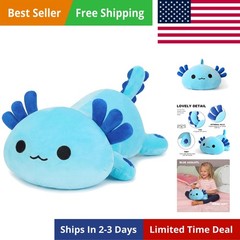 Axolotl Plush Cute 13 inch Stuffed Animal Soft Blue Pillow Kawaii Plush Toy G…