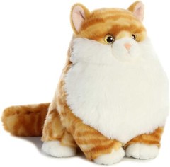 Aurora Fat Cats Butterball Orange Tabby Cat Plush Toy Stuffed Animal 9.5” Kitten