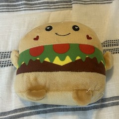 Greenbrier International Hamburger Plush Doll Tan Food Stuffed Toy Spot Clean