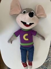 Chuck E Cheese Jumbo Plush Stuffed Animal Toy Purple Shirt Jens Mouse 26”