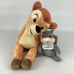Disney Store Bambi Plush Stuffed Bundle Lot Forest Friends Deer Rabbit Thumper
