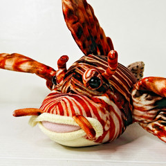 Lionfish Striped 11″ Plush Fish Red Orange Realistic Stuffed Animal Toy Ganz HTF