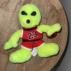 Vintage Nanco 1997 Michael Jordan Green Alien Basketball 11” Stuffed Plush