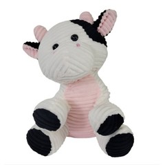 Kellytoy Cordy Stuffed Cow Toy – White, Black & Pink – 13 Inch