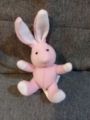 Toy O Rama Plush Toy Mini Bunny Rabbit Pink White Ages 3 and Up 5 inch Easter