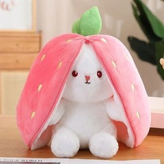 25cm Strawberry Rabbit Plush Toy | Cute Bunny Stuffed Doll