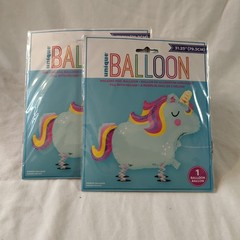 2 Unicorn 31.25” Walking Foil Helium Balloon With Ribbon 321 Party Decorations