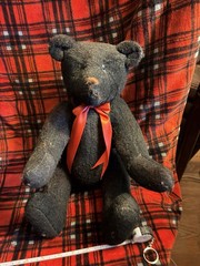 Vintage Large 22” Diane Byrne Charcoal Wool Teddy Bear 90-137
