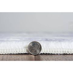 Roxie Faux Rabbit Ivory & Gray 5X7 Area Rug