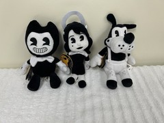 Bendy and The Ink Machine 2017 Plush Toy Lot Phatmojo NWT Bendy, Alice, Boris