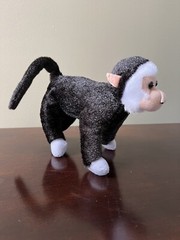 Plush Monkey Black White Soft Toy Stuffed Stands on 4 Feet Proud Toy Fty Zhuhai