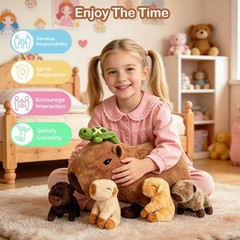 5-in-1 Capybara Stuffed Animals with Babies Inside, 4Pcs Set Capybara Plush w…
