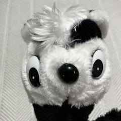 Superior Toy Co Hard Plush Skunk with Flower Carnival Toy Black and White
