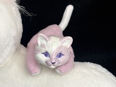 Vintage 1993 Hasbro Kitty Surprise White Pink Purple Cat Plush Sitting 1 Kitten