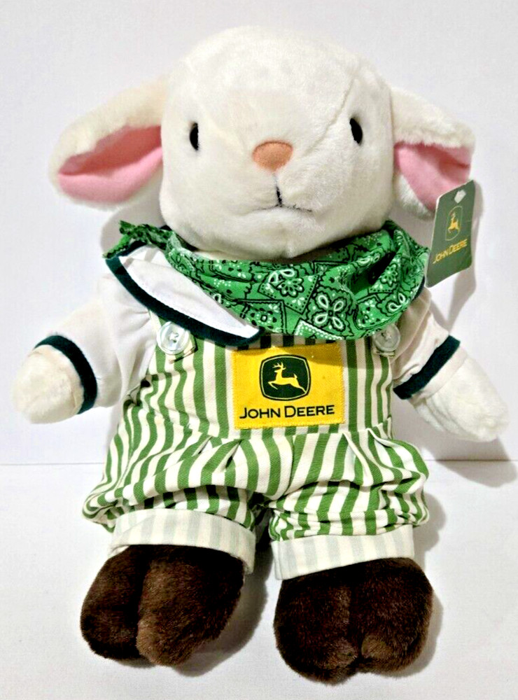 John Deere Lamb Sheep Plush 12″ Striped Overalls Stuffed Animal Toy w/Tag
