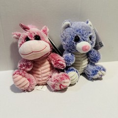 Cat And Unicorn Plush Stuffed Animals NEW Glitter Eyes