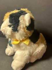 Vintage Cat Stuffed Animal Calico Cat 1986 Dankin Plush Stuffed Animal 11” Tall