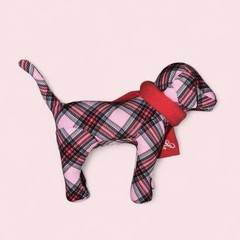 Vintage Pink Victoria’s Secret plaid dog plush toy