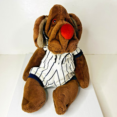 Vintage Wrinkles 18” Plush Hand Puppet Dog Baseball Outfit Stuffed Ganz No Tag