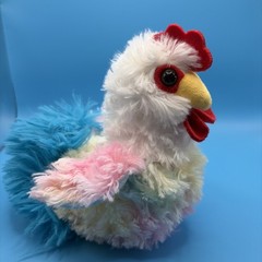 Rooster Chicken Plush Pastel Rainbow Fluffy Easter Stuffed Animal